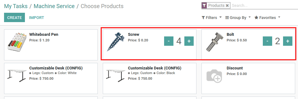Add Products Quantity On Task Add Products Quantity On Task