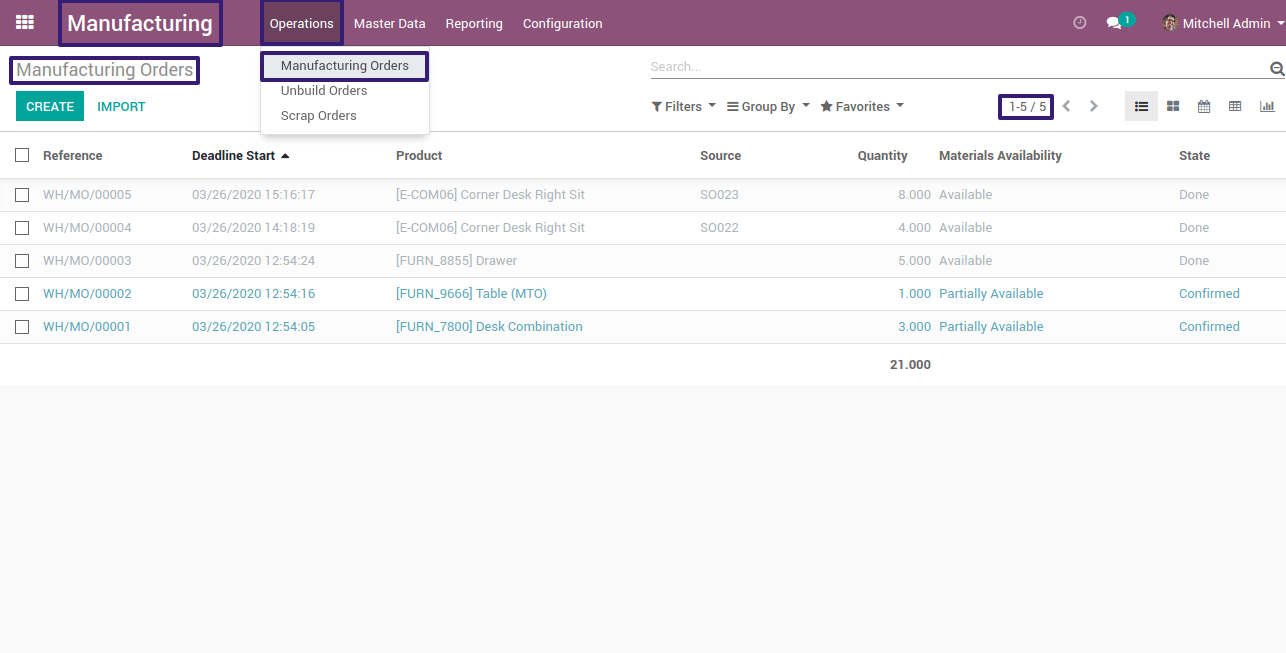 Goto Manufacturing Order Menu and You Can See records Goto Manufacturing Order Menu and You Can See records