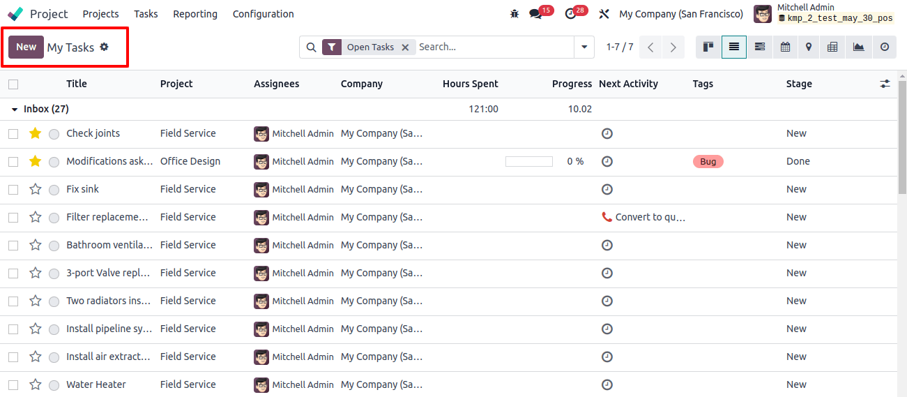My Tasks My Tasks