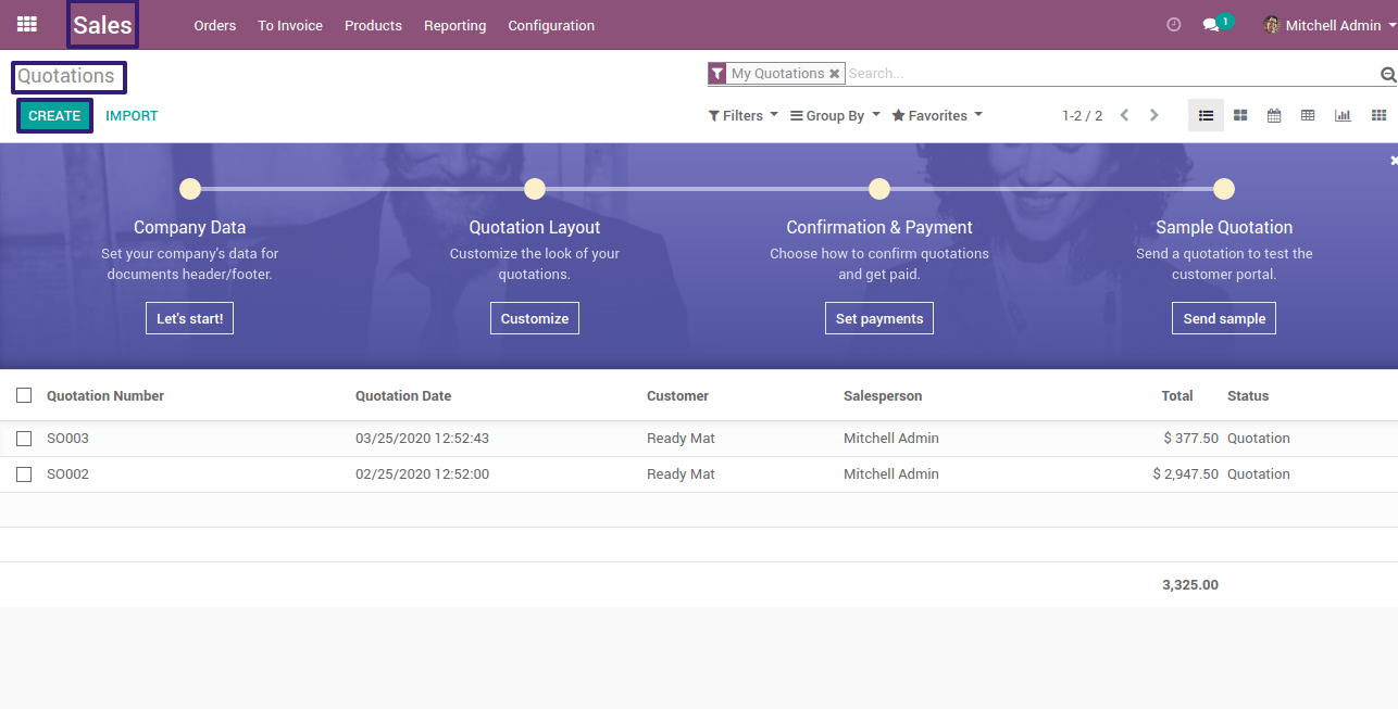 Create a Sales Quotation in Odoo Create a Sales Quotation in Odoo