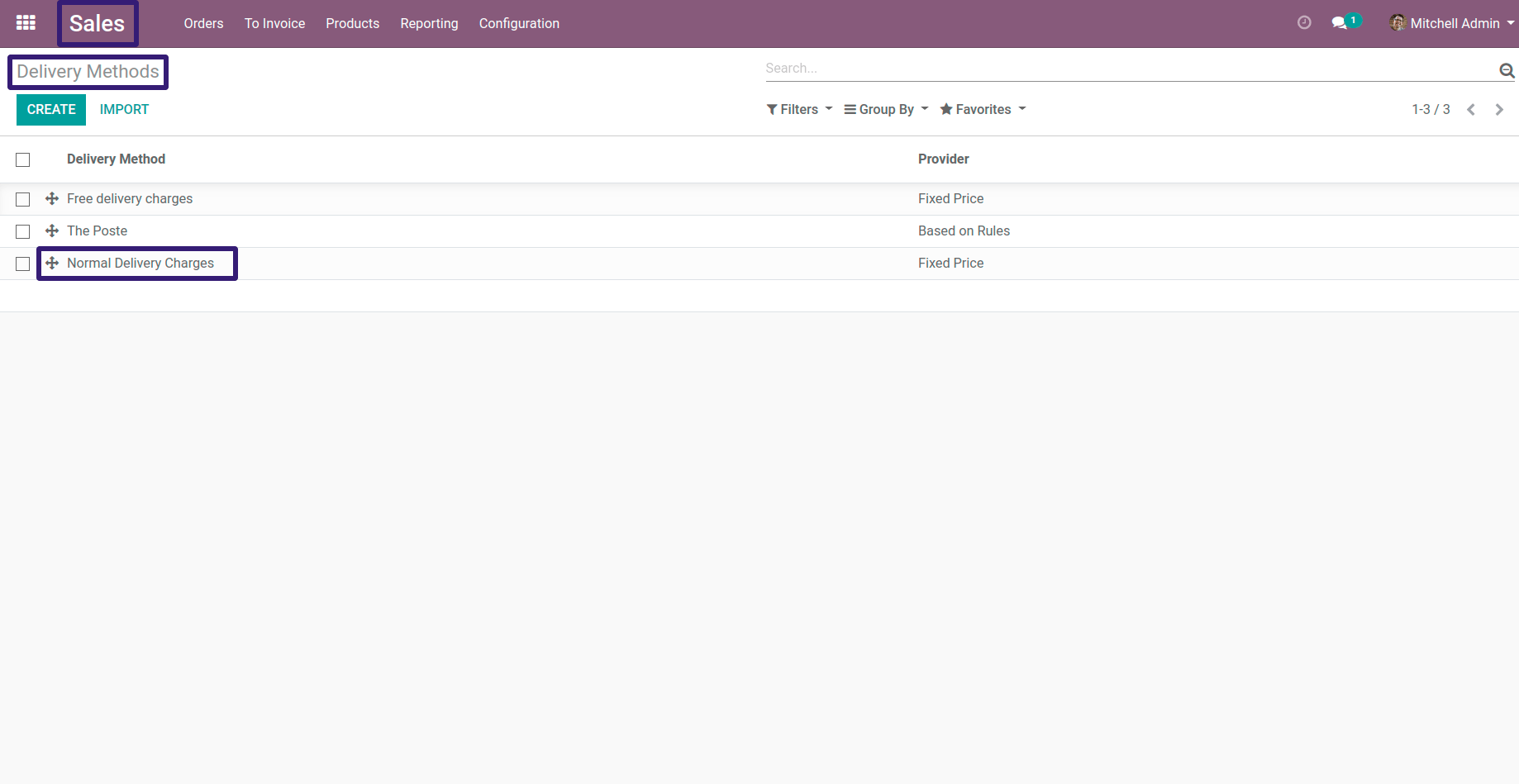 Open Normal Delivery Charges record In Odoo Open Normal Delivery Charges record In Odoo