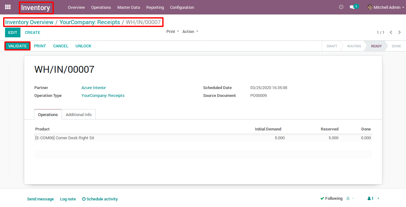 Validate The Receipt in Odoo Validate The Receipt in Odoo