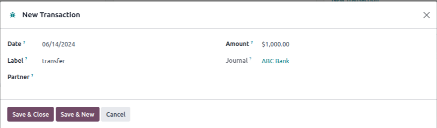 New Transaction New Transaction