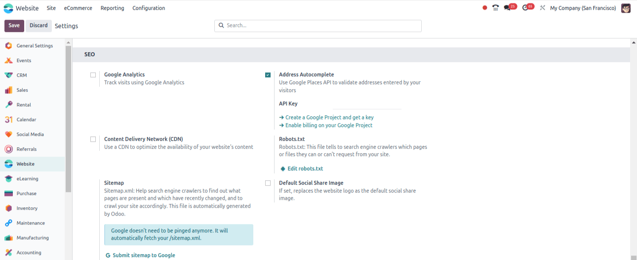 SEO Settings Tab SEO Settings Tab