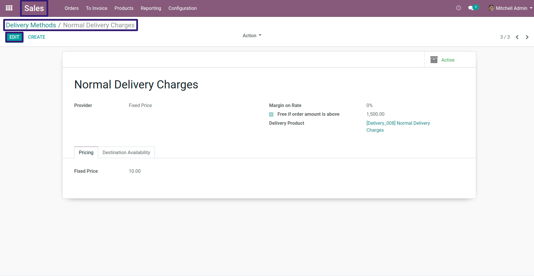 Edit the Delivery Charges In Odoo Edit the Delivery Charges In Odoo