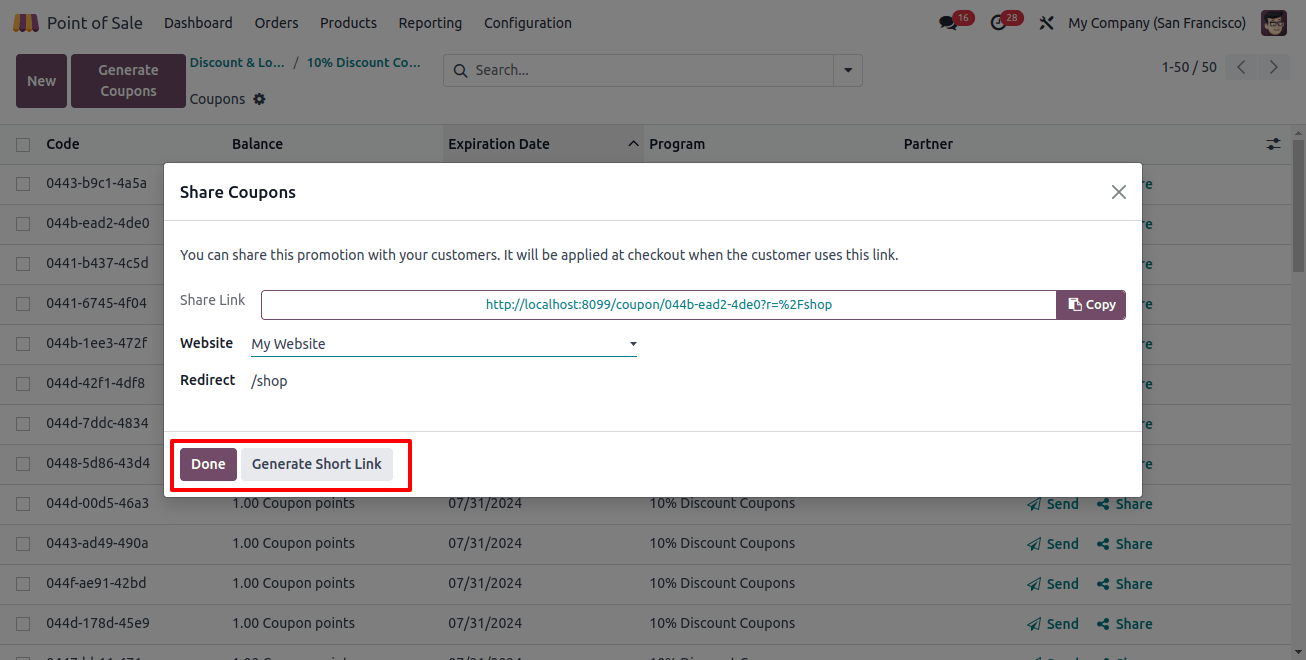 Share Coupons Window in Odoo Share Coupons Window in Odoo