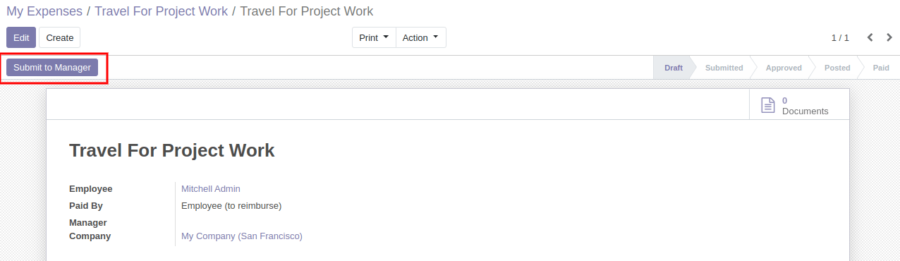 Click On Submit to Manager in Expense Report Click On Submit to Manager in Expense Report