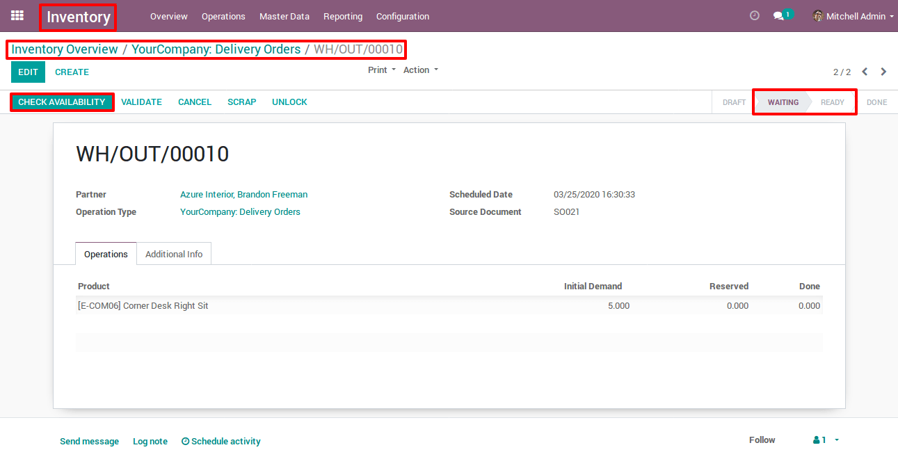 Click On Check Availability Button in Odoo Click On Check Availability Button in Odoo