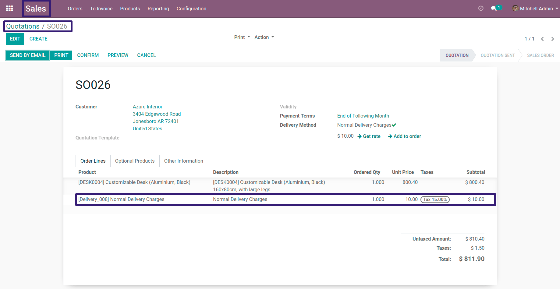After Click on Add Order Button then Charges Will Added in Order Lines In Odoo After Click on Add Order Button then Charges Will Added in Order Lines In Odoo