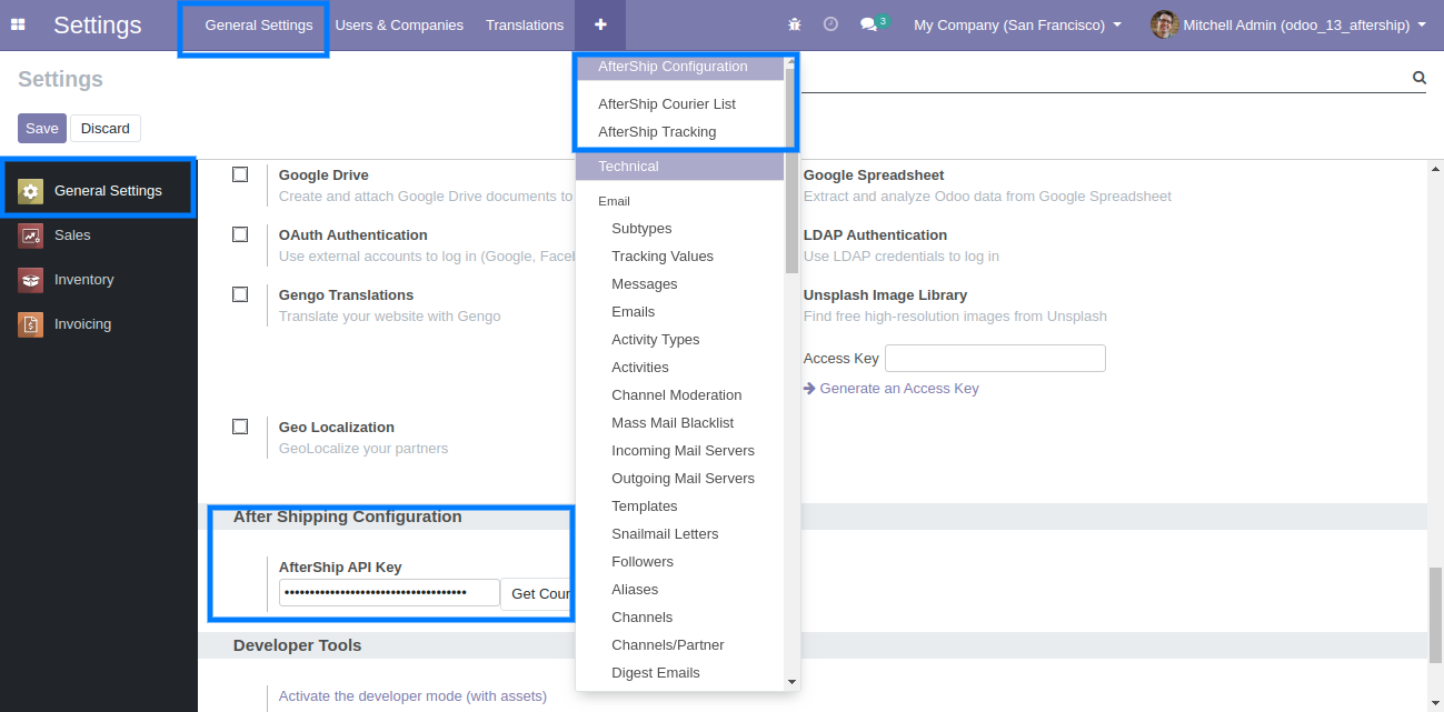 AfterShip Configuration in Odoo AfterShip Configuration in Odoo