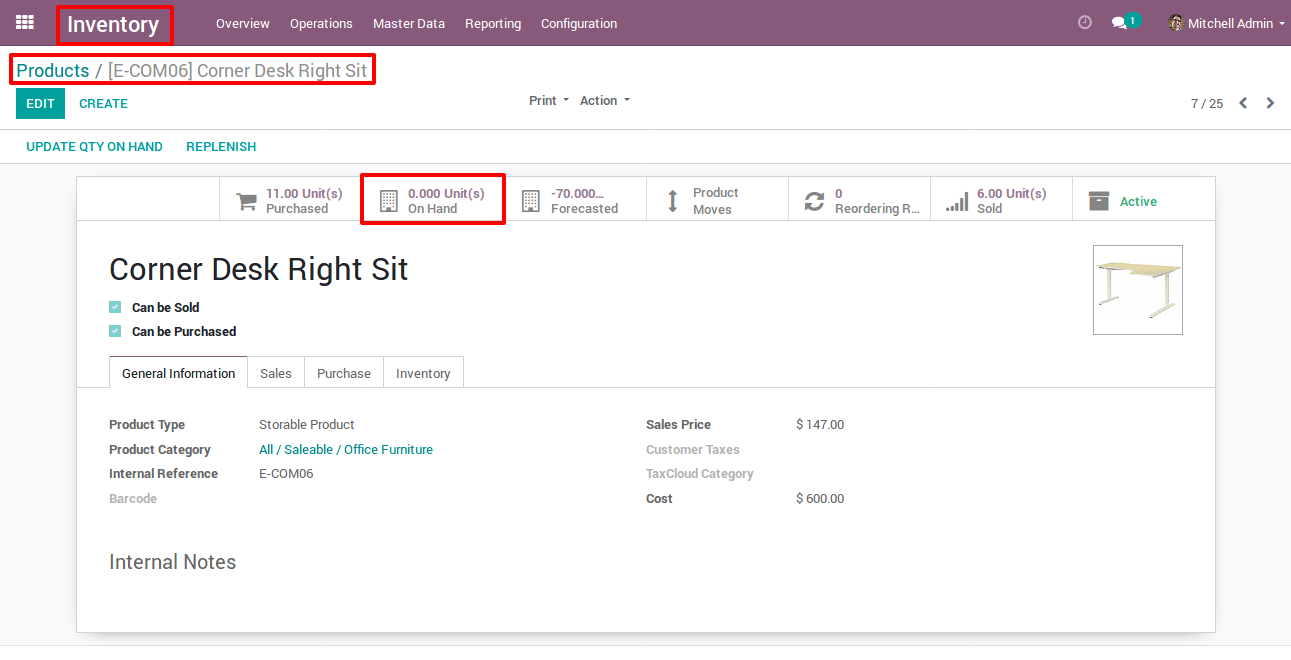 Check the Product Onhand Quantity in Odoo Check the Product Onhand Quantity in Odoo