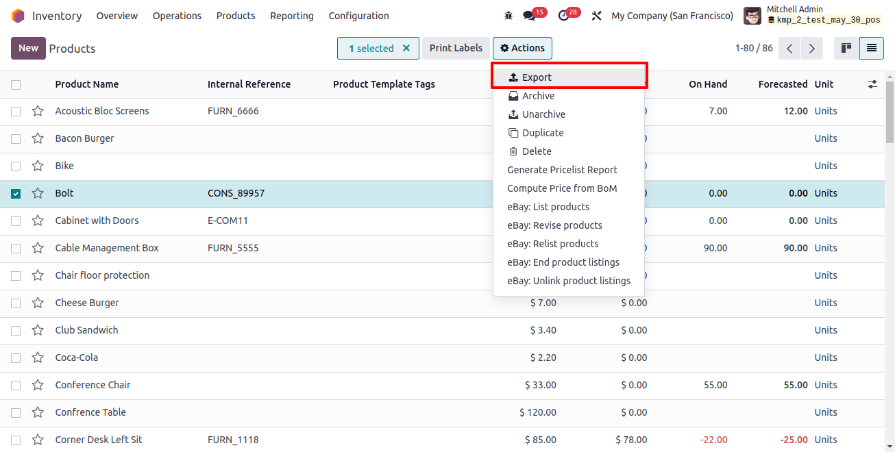 inventory Export Button inventory Export Button