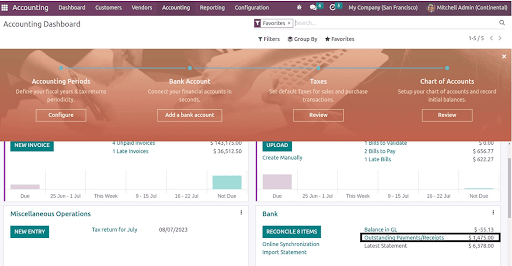 Check Bank in Accounting Dashboard Check Bank in Accounting Dashboard