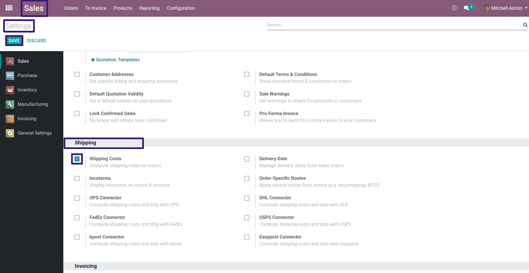 Odoo Settings Odoo Settings