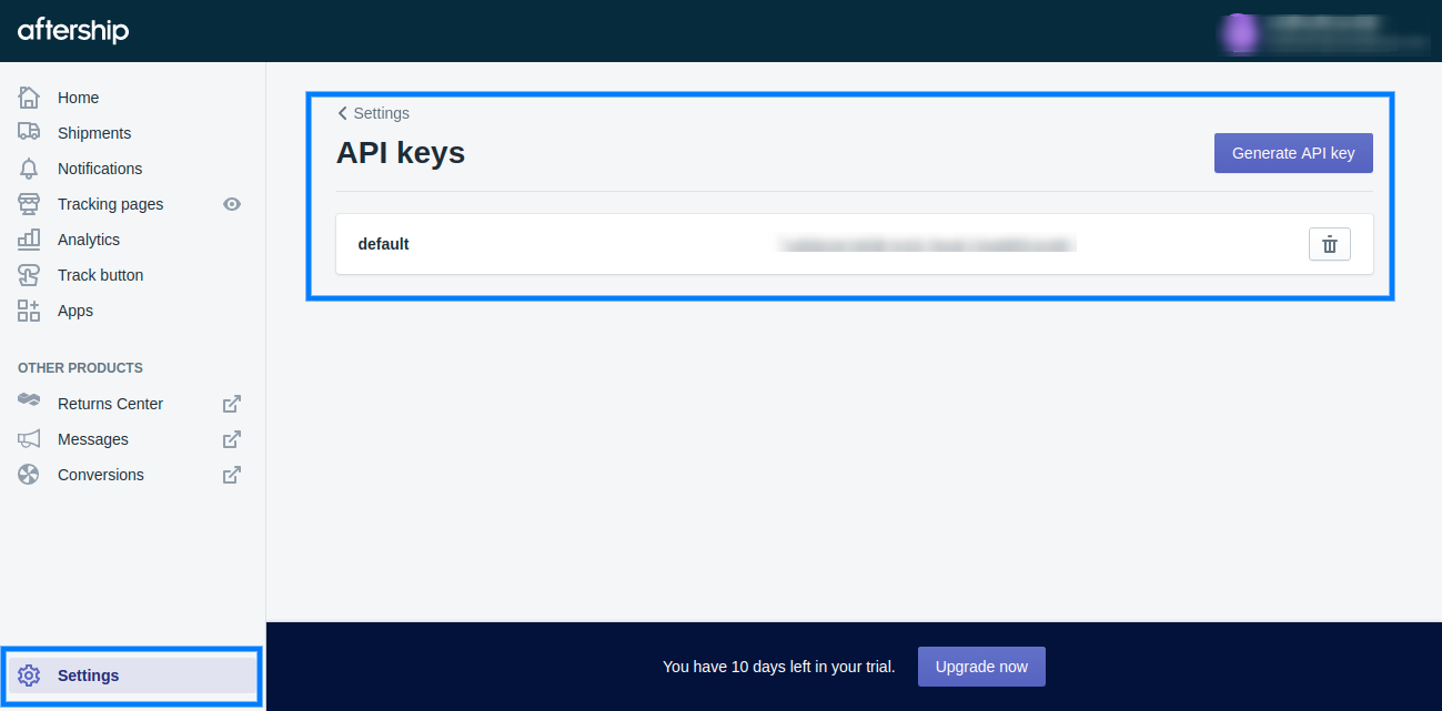 AfterShip API Configuration AfterShip API Configuration