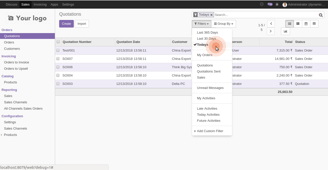 Dynamic Filter Quotation In Odoo Dynamic Filter Quotation In Odoo