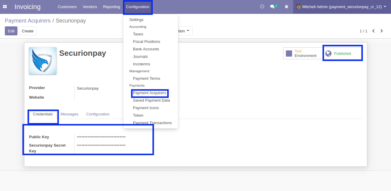 SecurionPay Configuration In Odoo SecurionPay Configuration In Odoo