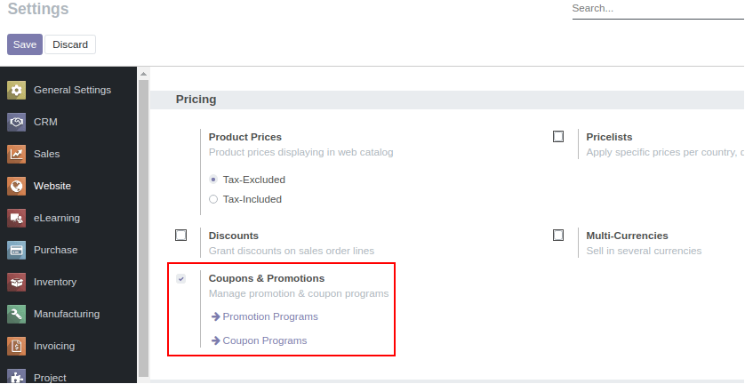 Configuration For Coupons and Promotions In Odoo eCommerce Configuration For Coupons and Promotions In Odoo eCommerce
