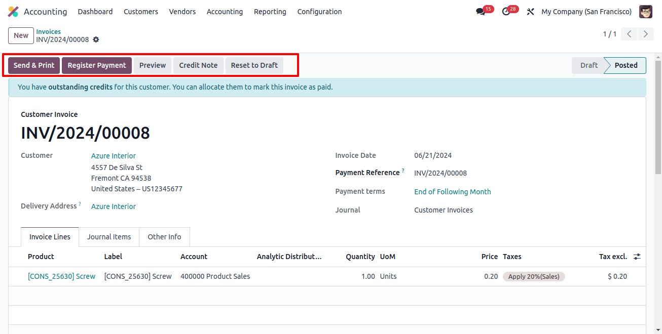 Button in New Invoices Button in New Invoices