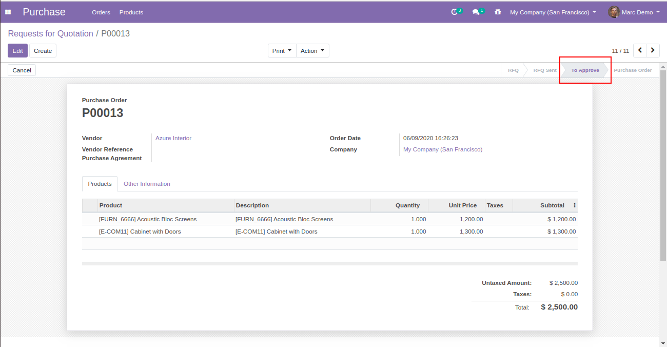 RFQ In Odoo RFQ In Odoo