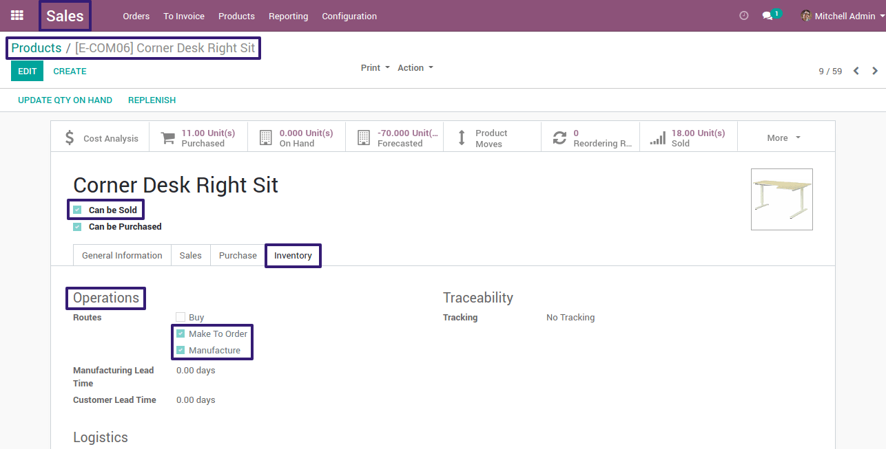 Check Boolean For Make To Order in odoo Check Boolean For Make To Order in odoo