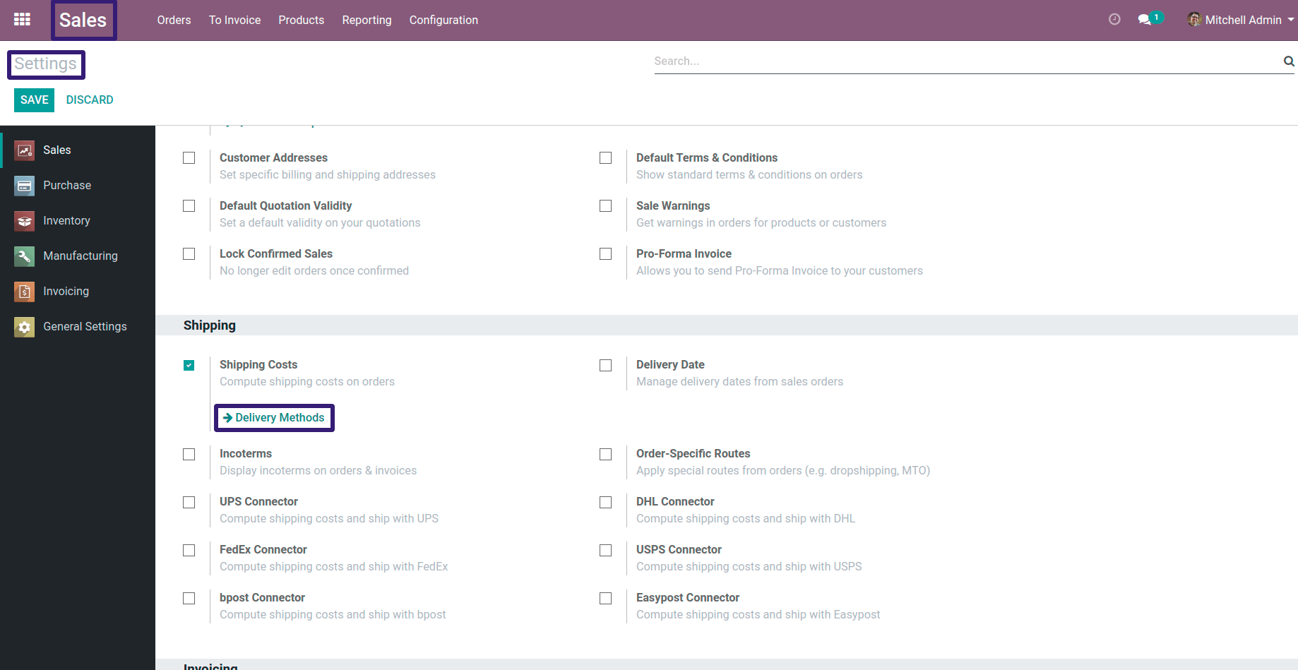 Odoo Settings Odoo Settings