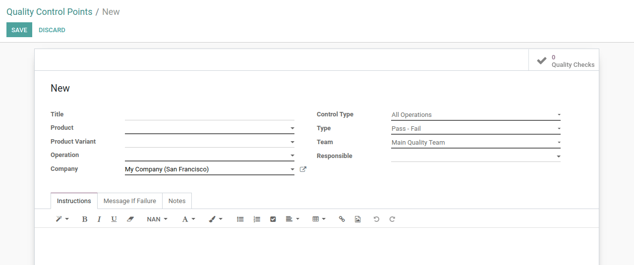 Create Quality Control Points In Odoo Create Quality Control Points In Odoo