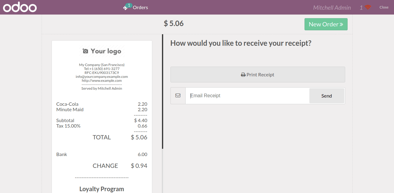 Receipt By Email In Odoo 14 Receipt By Email In Odoo 14