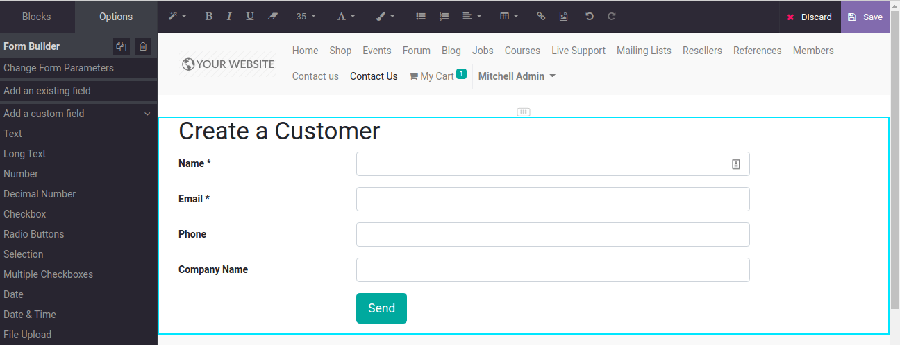 Create A Customer In Odoo Form Builder Create A Customer In Odoo Form Builder