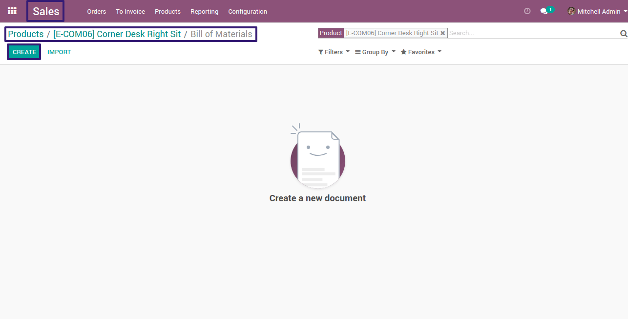 Create Bill of Material in odoo Create Bill of Material in odoo