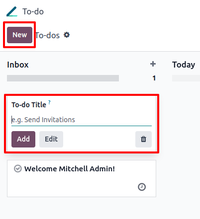 Create a New To-do Create a New To-do