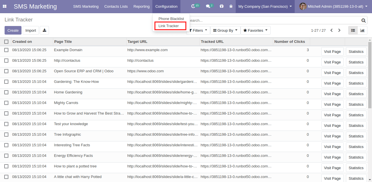 Link Tracker In Odoo Link Tracker In Odoo