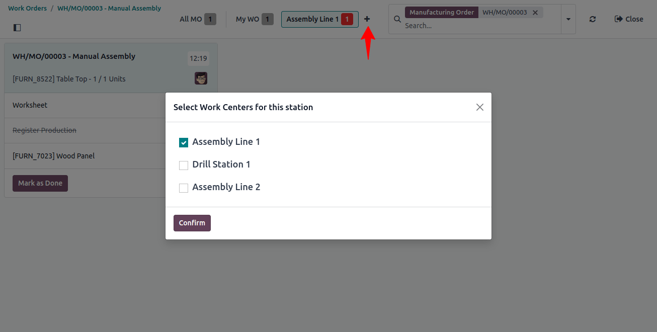 Select Work Centers Select Work Centers