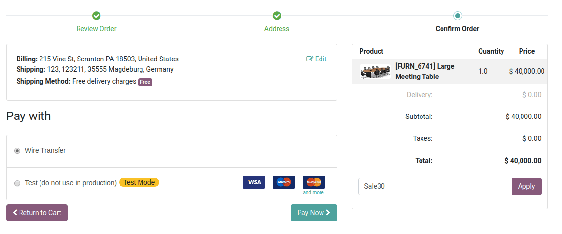 Checkout In Odoo eCommerce Checkout In Odoo eCommerce