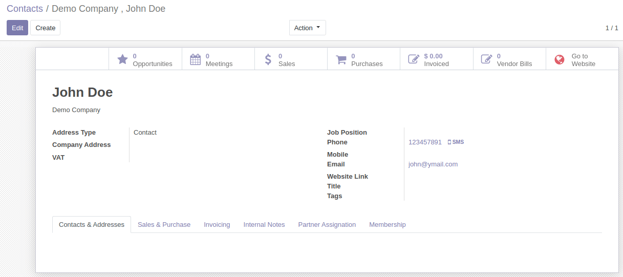 Contact Creation In Odoo Back-end Contact Creation In Odoo Back-end